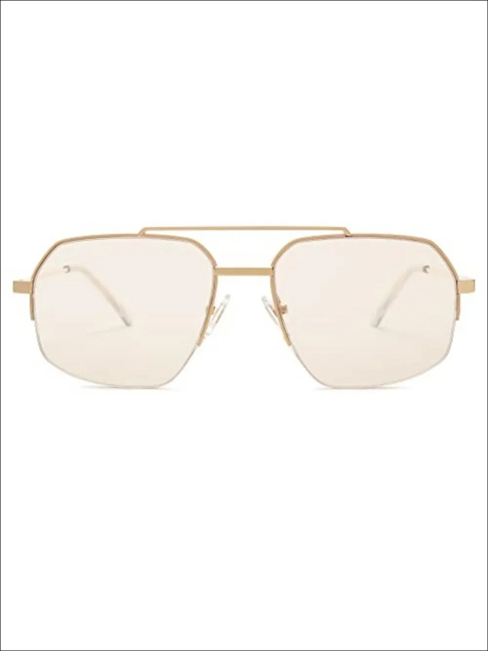 Semi-Rimless Aviator Sunglasses UV400 Metal Frame Unisex